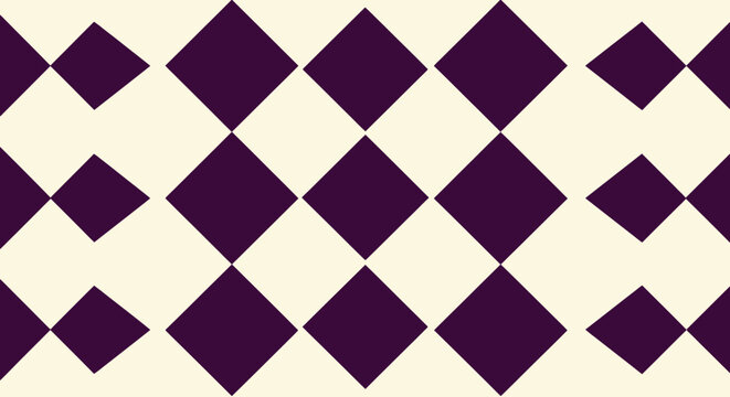 Dark plum diamonds alternate with off-white, creating a geometric pattern