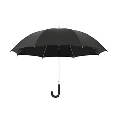 Black umbrella isolated on white background