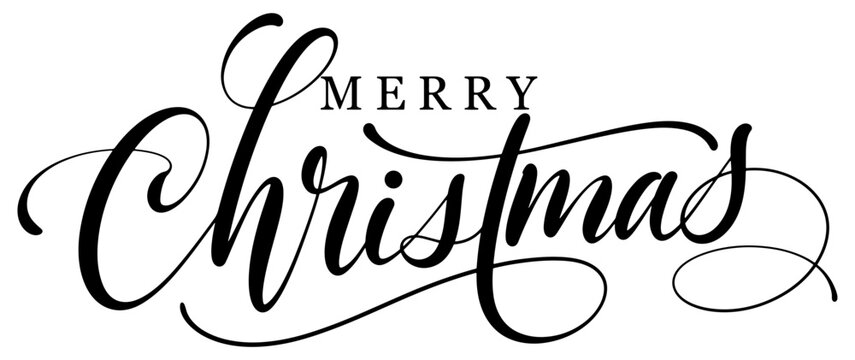 Merry christmas lettering calligraphy vector eps