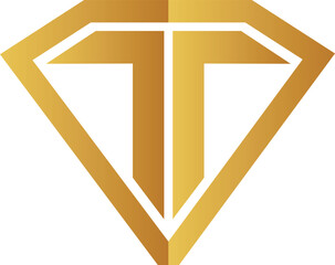 Letter T Logo combined diamond Shapes 