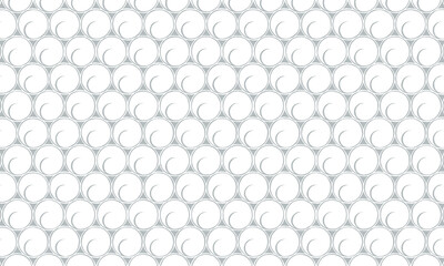 ラフな線の丸に囲まれた一つ巴模様が繋がったグレーの壁紙