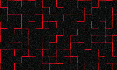 Futuristic Neon Red Digital Maze Pattern Background
