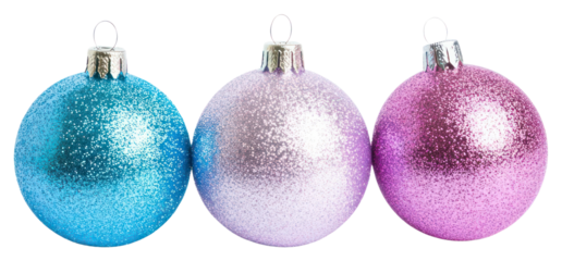 PNG Colorful glitter ornaments christmas accessories decorations.