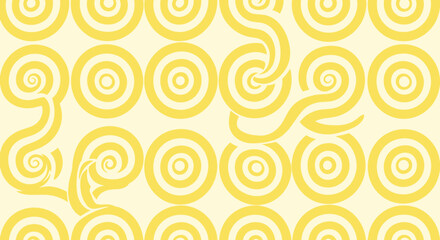 Fototapeta premium Yellow spirals/circles pattern