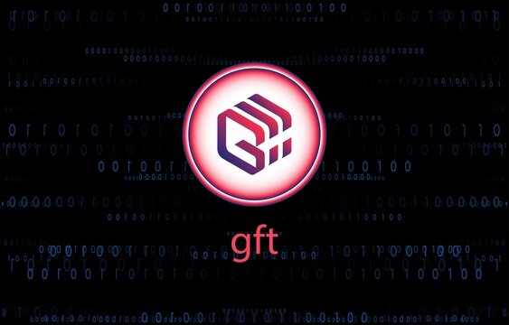 gifto-gft virtual currency images on digital background. 3d illustrations.
