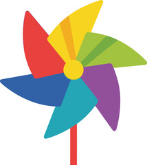 Colorful pinwheel with spinning blade icon editable vector illustration