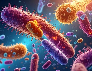 Colorful microscopic bacteria (1)