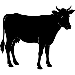 silhouette of a cow