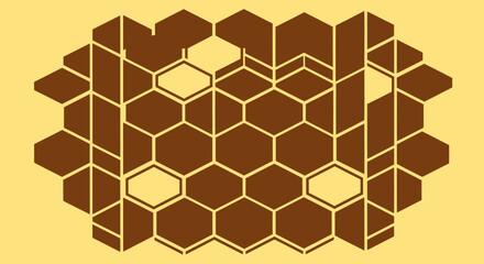 Hexagon honeycomb shape, some segments missing