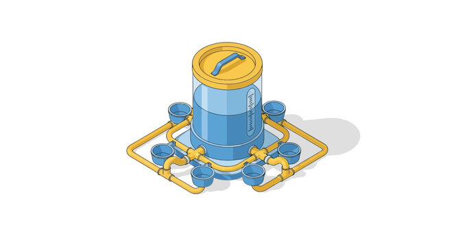 Isometric automated liquid dispensing machine for scientific purposes