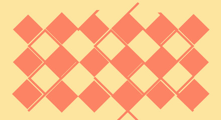 Diamonds in peach/cream grid