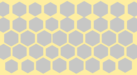 Repeating gray hexagons with light yellow background
