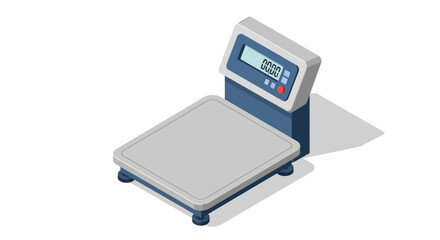 Isometric representation of a digital weighing scale, showing precise measurement