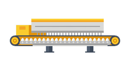 Stylized conveyor belt illustration for industrial processes depiction
