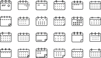 Bundle Minimal Line Icon Of A Calendar Eps 3