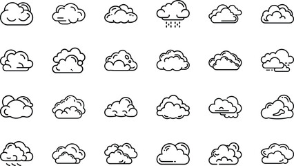 Bundle Minimal Line Icon Of A Cloud Eps 4