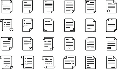 Bundle Minimal Line Icon Of A Document Eps 7