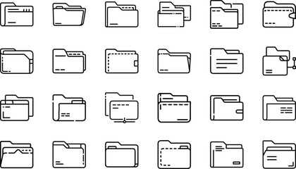 Bundle Minimal Line Icon Of A Folder Eps 9