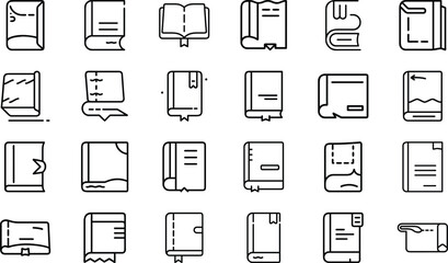 Bundle Minimal Line Icon Of A Book Eps 2