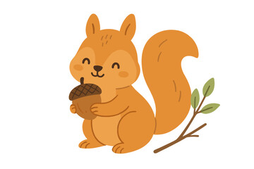 Cute squirrel with acorn for a Valentine's Day card. 