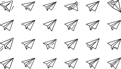 Bundle Minimal Line Icon Of A Paper Plane Eps 20