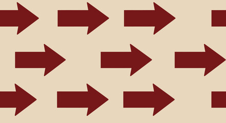 Arrow pattern with red arrows pointing right on cream background