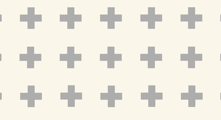 Grid of gray plus signs on a beige backdrop