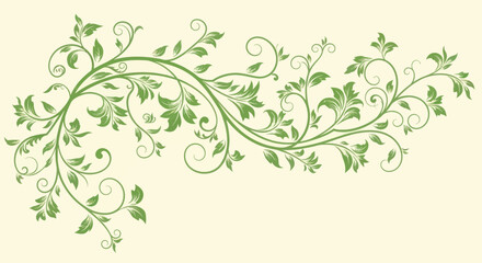 Swirling green foliage design © AJI T