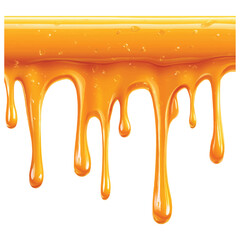 Golden Honey Drips Vector Art Delicious Sweetness Dripping Illustration Perfect for Food Related Projects and Designs with a Clean and Visually Appealing Presentation Vector Graphic