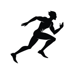 Running Man Silhouette With Dynamic Motion