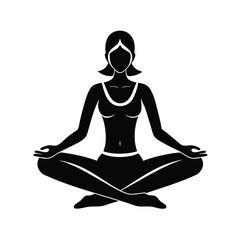 Yoga Woman Silhouette In Lotus Pose