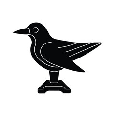 Forged Metal Bird Silhouette On White Background