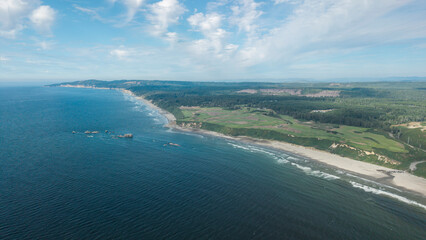 Bandon Dunes Golf Course, drone view
