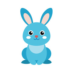 Cute Bunny Rabbit Cartoon On White Background