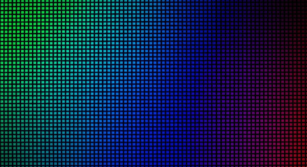 Colorful LED Screen Pixel Grid Pattern