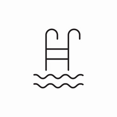 pool ladder icon sign vector