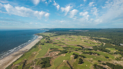 Bandon Dunes Golf Course, drone view