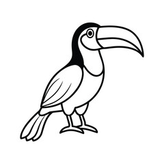 Baby Animal Line Art On White Background