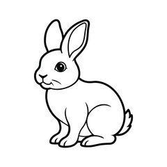 Obraz premium Baby Rabbit Line Art On White Background