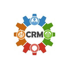 CRM, customer relationship management icon isolated on white background