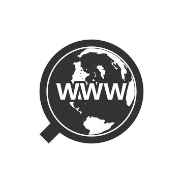 Domain Name Registration Globe icon isolated on white background