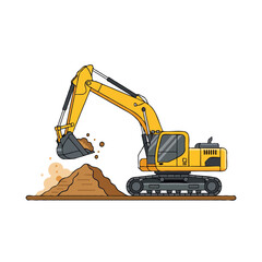 excavator on a white background