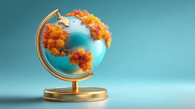 A globe with a tree on it - Powered by Adobe