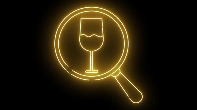 magnifying glass icon and wine glass icon