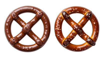 Premium Chocolate Pretzel Collection with Smooth Coating, isolated on transparent background