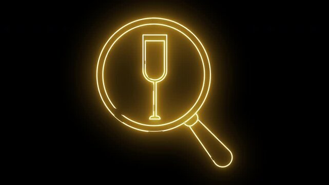magnifying glass icon and drinking glass icon