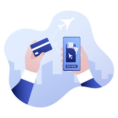 Online Airplane Ticket Purchase with Credit Card and Smartphone