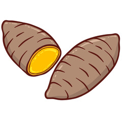 brown sweet potato illustration