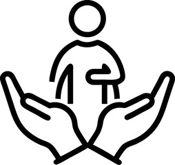 responsibility vector icon on white or transparent background. trust or reliable or faith icons items. Stroke icon collections. Editable Stroke icon collection.