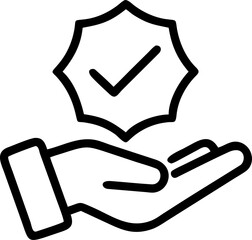 trusted vector icon on white or transparent background. trust or reliable or faith icons items. Stroke icon collections. Editable Stroke icon collection.